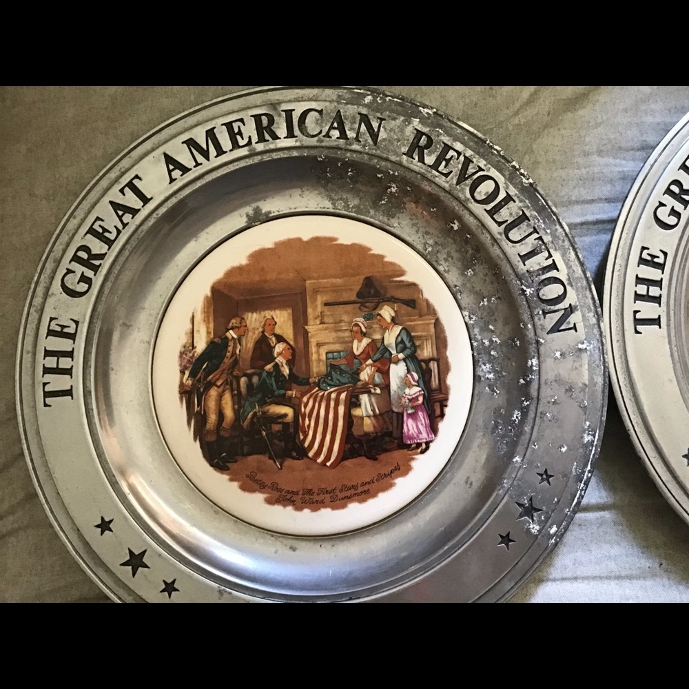 Pewter collection plates